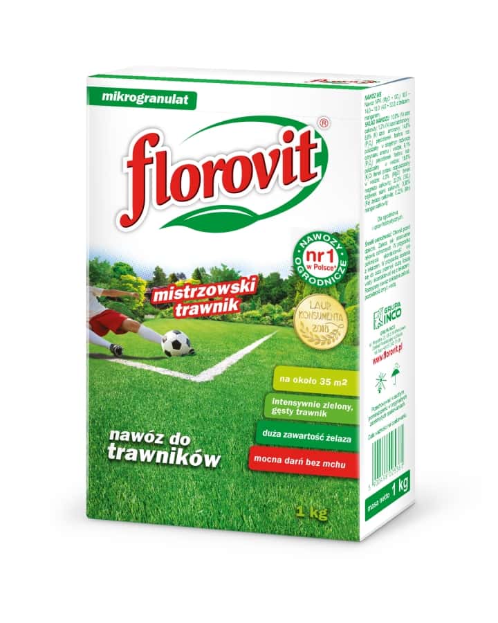 Dünger für Rasen mit Moos Mistrzowski Trawnik Florovit