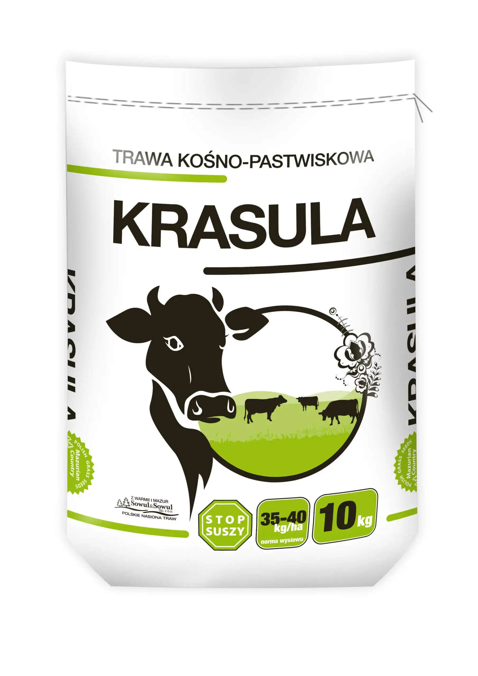 Krasula Mäh-Weide-Mischung 10kg - für zeitweise trockene und optimal feuchte Böden
