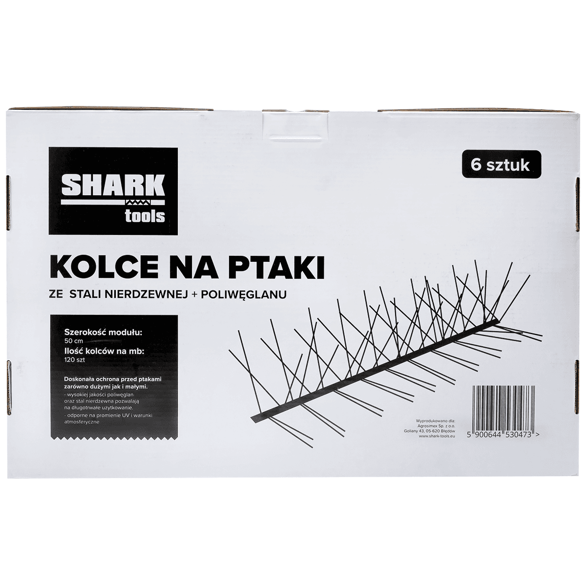 Vogelschutzspitzen Shark Tools. Set 3 m. 6x50cm 5