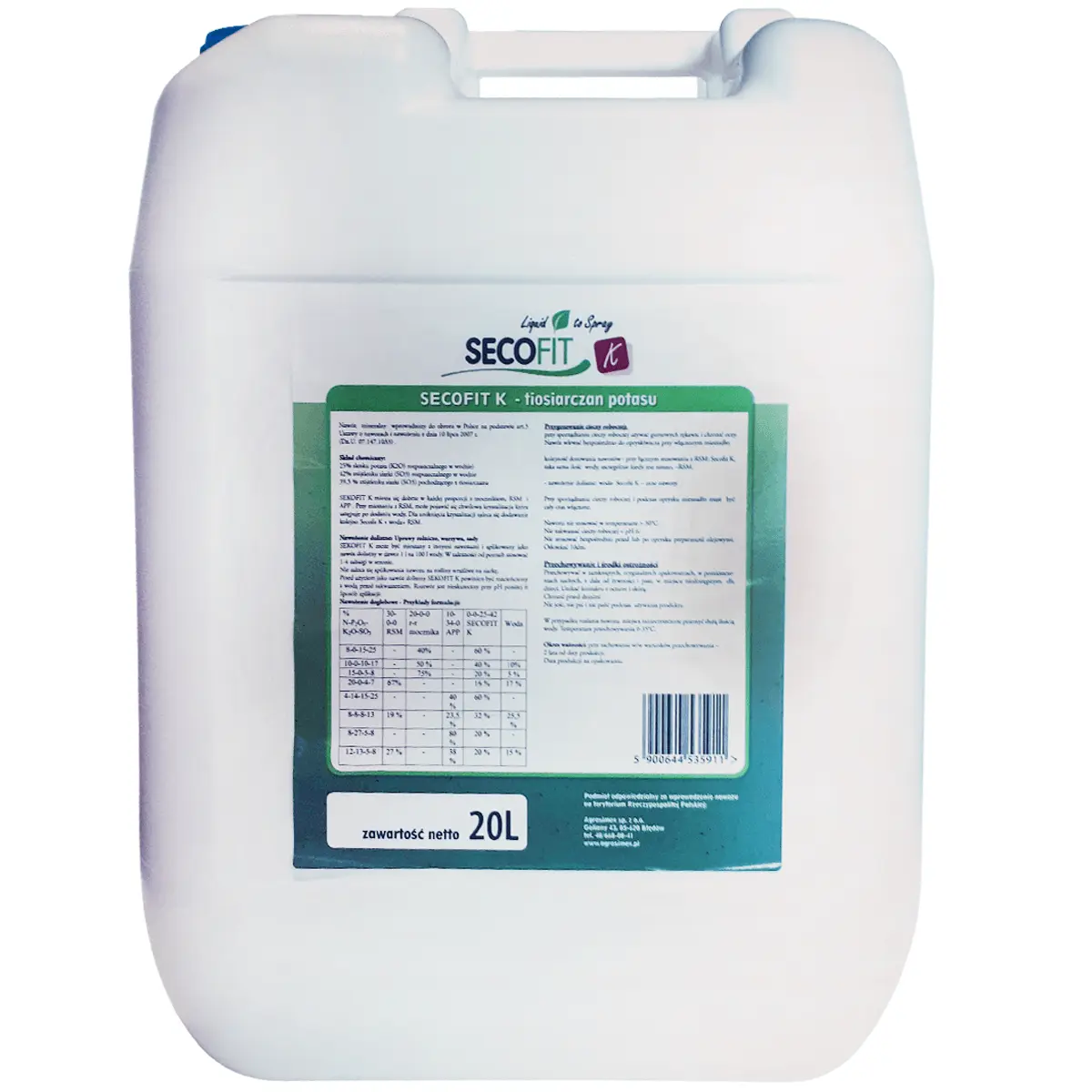 Engrais Secofit K - thiosulfate de potassium