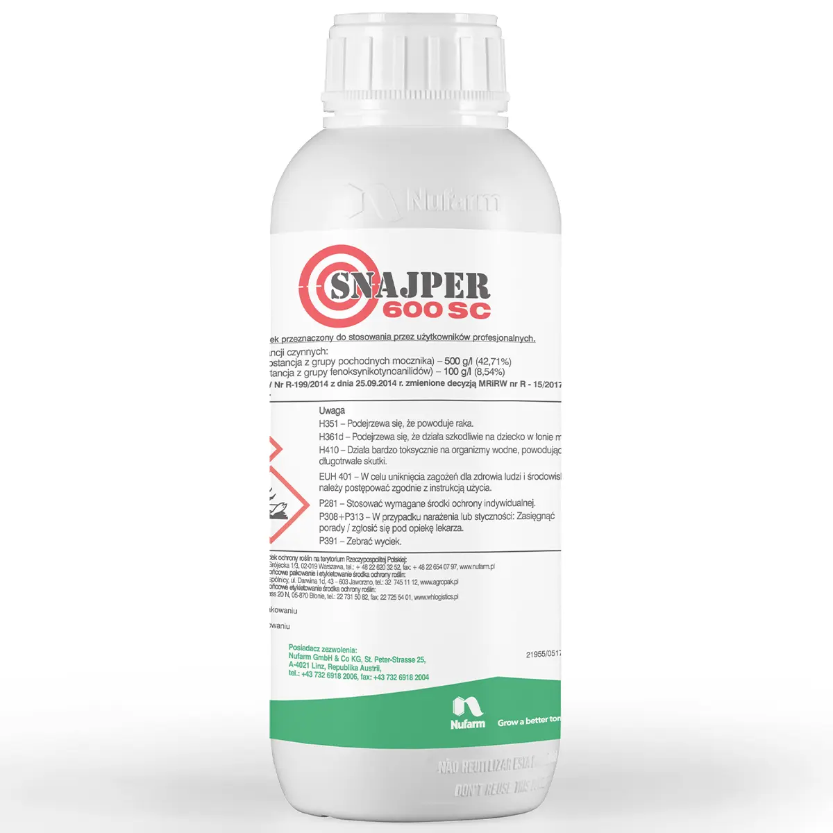 Snajper 600 SC (Chlorotoluron, Diflufenican) - Unkrautvernichtungsmittel für Wintergetreide
