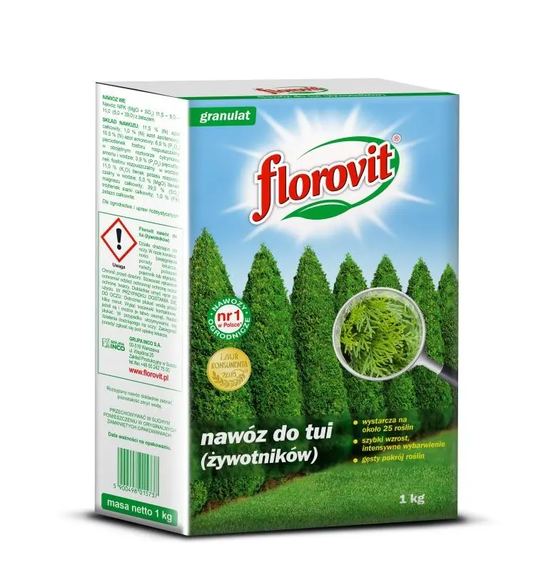 Dünger für Thuja (Lebensbäume) Nadelgehölze Florovit 6