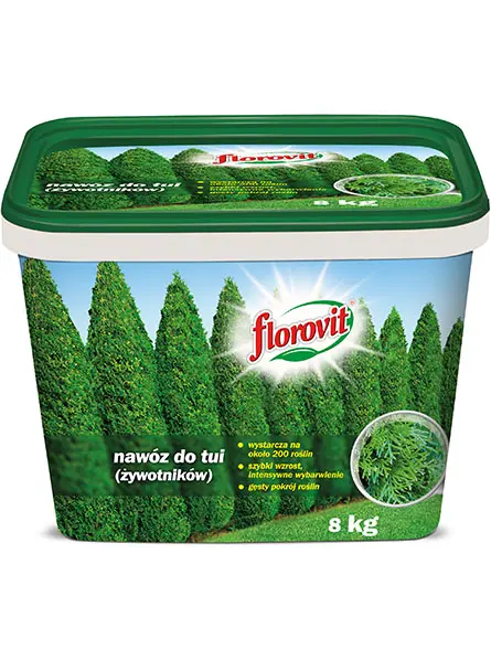 Dünger für Thuja (Lebensbäume) Nadelgehölze Florovit 8