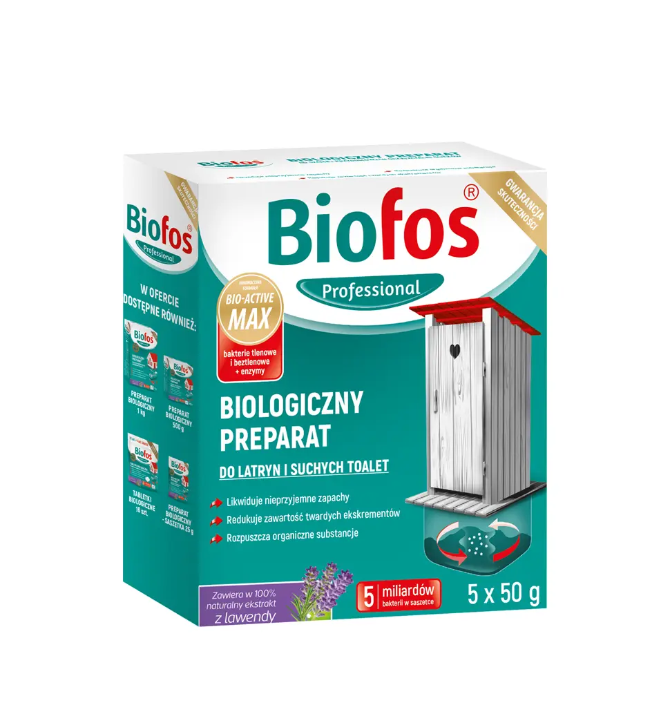 Biofos Professional biologisches Präparat für Latrinen und Trockentoiletten 5 Stk. Inco