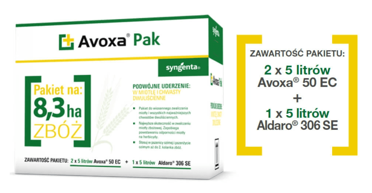 Avoxa Pak Avoxa 50 EC 2 X + Aldaro 306 SE 1 X für 8,3 ha
