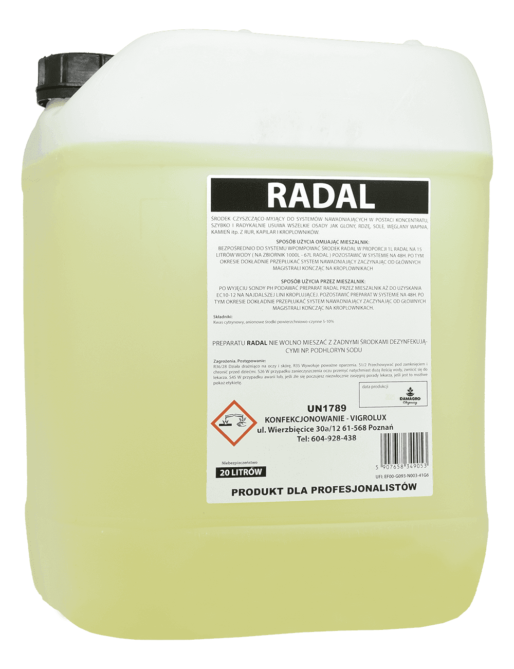 Radal Reinigungsmittel für Bewässerungssysteme
