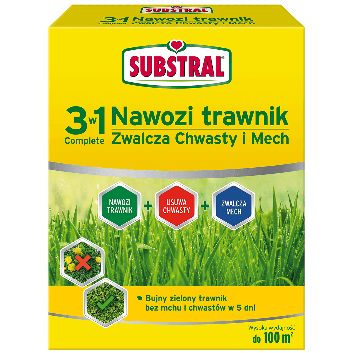 Substral 3w1 Compete 3.6kg - Dünger für Rasen, Moosvernichter, Unkrautvernichter