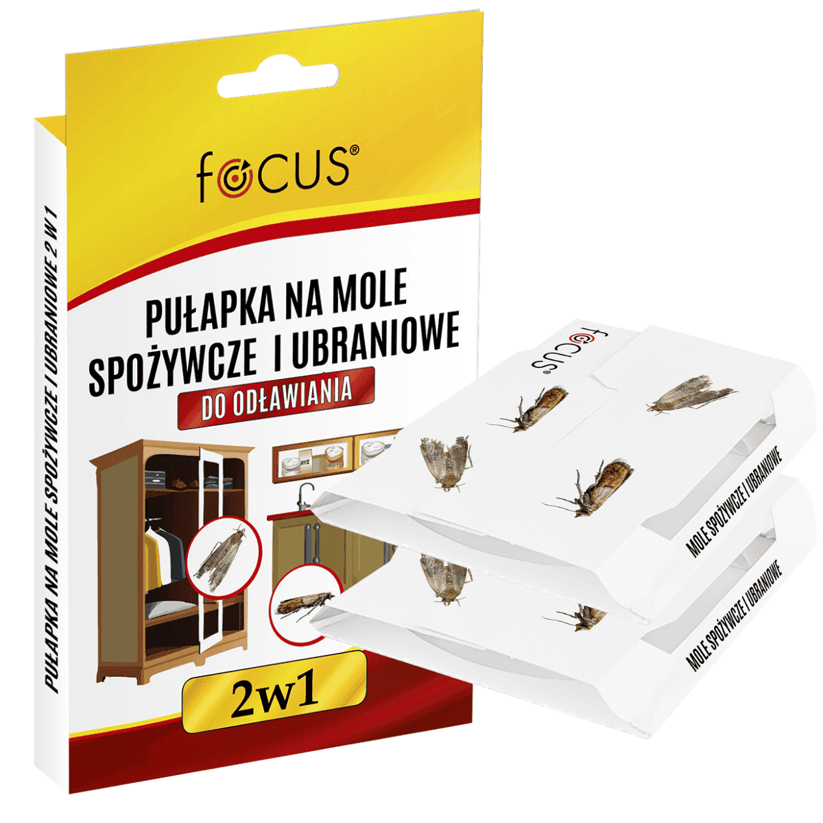 Falle für Lebensmittel- und Kleidermotten 2in1 2 Stück Focus