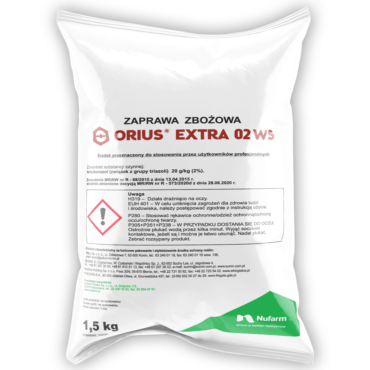Orius Extra 02 WS (Tebukonazol) Nufarm - Getreidesaatgutbeize